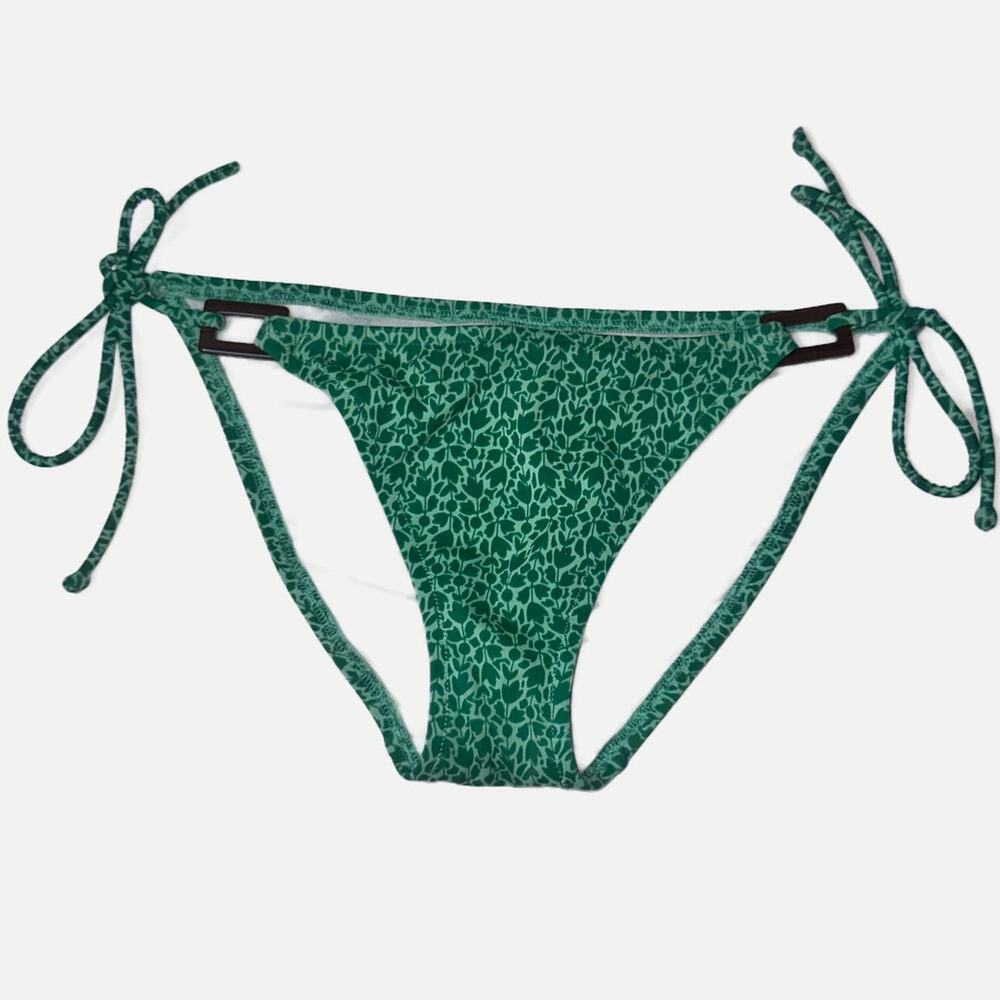 Victoria's Secret Womens Floral Bathing Suit Bikini Bottom Swimsuit Green S